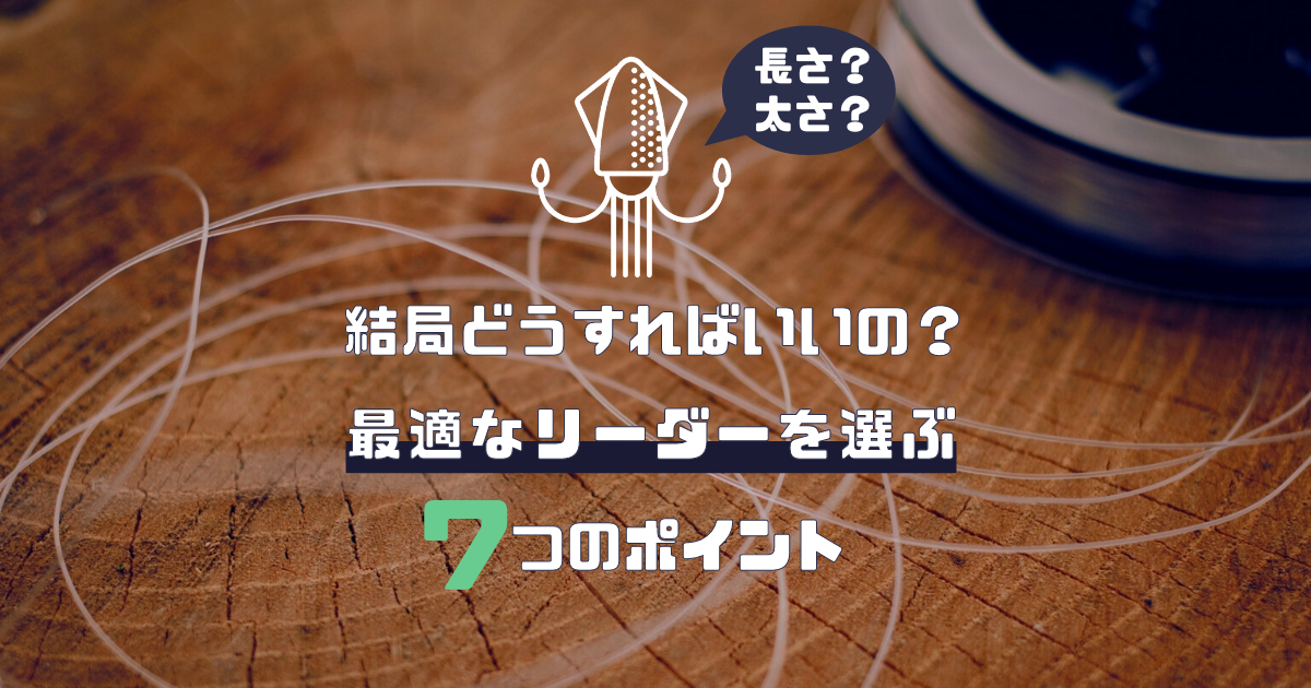 長さ 太さ 結局どうすればいいの 最適なリーダーを選ぶ7つのポイント えぎんがない